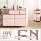 9-Drawer Storage Dresser with Charging Station