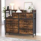 9-Drawer Storage Dresser with Charging Station