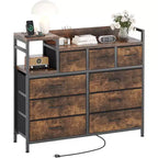 9-Drawer Storage Dresser with Charging Station