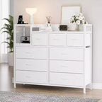 9-Drawer Storage Dresser with Charging Station