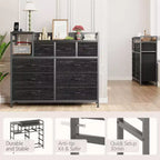 9-Drawer Storage Dresser with Charging Station
