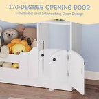 Kids Bookshelf with Motion Sensor Light, Wooden Toy Storage Organizer, House-Shaped Bookcase