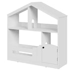 Kids Bookshelf with Motion Sensor Light, Wooden Toy Storage Organizer, House-Shaped Bookcase