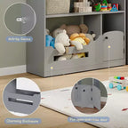 Kids Bookshelf with Motion Sensor Light, Wooden Toy Storage Organizer, House-Shaped Bookcase