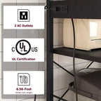 5-Tier Bakers Rack with Wire Basket and Power Outlets