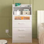 White Dresser with LED Lights & Charging Station