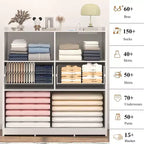 White Dresser with LED Lights & Charging Station