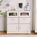White Dresser with LED Lights & Charging Station
