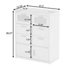 White Dresser with LED Lights & Charging Station