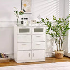 White Dresser with LED Lights & Charging Station