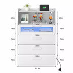 White Dresser with LED Lights & Charging Station