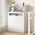 White Dresser with LED Lights & Charging Station