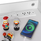 White Dresser with LED Lights & Charging Station