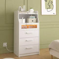 White Dresser with LED Lights & Charging Station