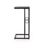 Modern C-Shaped Side Table with Iron Frame and MDF Top