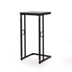 Modern C-Shaped Side Table with Iron Frame and MDF Top