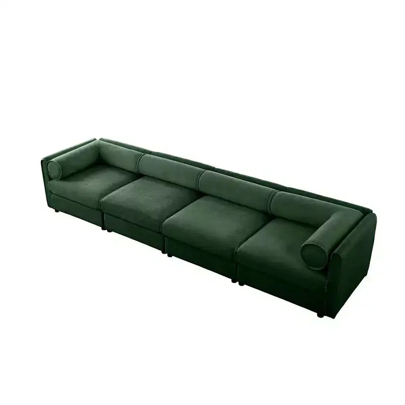 Modular Sectional Sofa with Storage, Cylindrical Backrest and Armrests