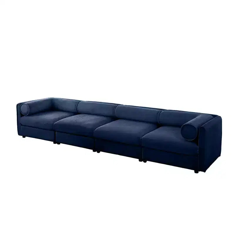 Modular Sectional Sofa with Storage, Cylindrical Backrest and Armrests