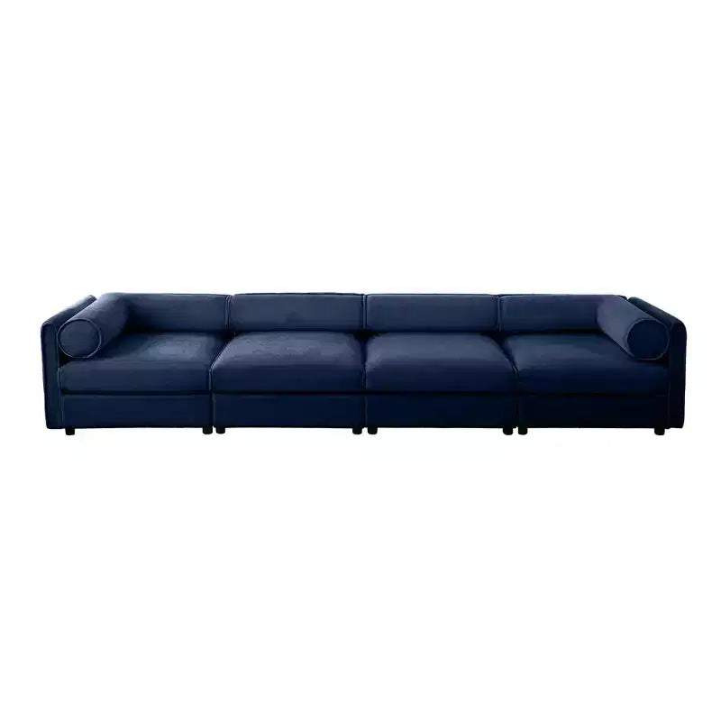 Modular Sectional Sofa with Storage, Cylindrical Backrest and Armrests