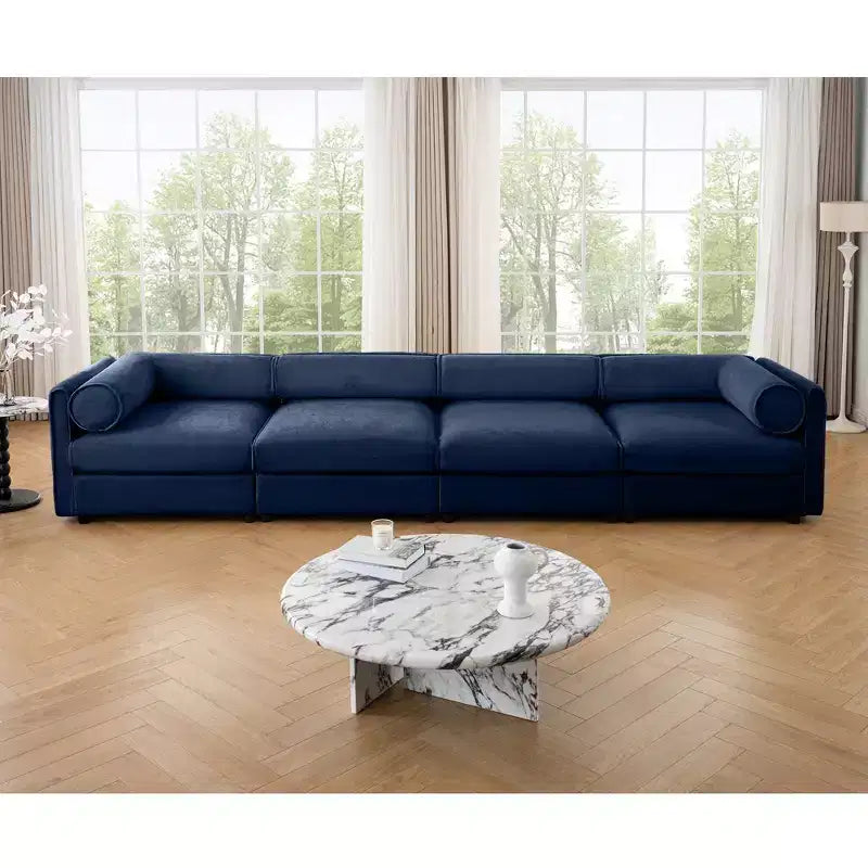 Modular Sectional Sofa with Storage, Cylindrical Backrest and Armrests