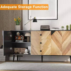 55.1" 3-Drawer Sideboard Cabinet with Adjustable Shelf and Doors