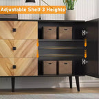 55.1" 3-Drawer Sideboard Cabinet with Adjustable Shelf and Doors