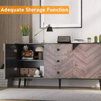 55.1" 3-Drawer Sideboard Cabinet with Adjustable Shelf and Doors