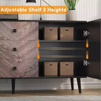 55.1" 3-Drawer Sideboard Cabinet with Adjustable Shelf and Doors