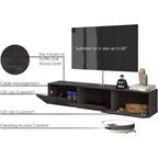 Floating TV Stand Wall Mount for Large TVs up to 80 Inch, Black