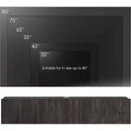 Floating TV Stand Wall Mount for Large TVs up to 80 Inch, Black