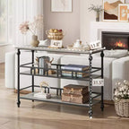 43-Inch Console Table with 3-Tier Open Shelves, Narrow Sofa Table for Entryway, Hallway and Living Room