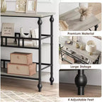 43-Inch Console Table with 3-Tier Open Shelves, Narrow Sofa Table for Entryway, Hallway and Living Room
