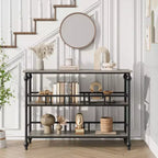 43-Inch Console Table with 3-Tier Open Shelves, Narrow Sofa Table for Entryway, Hallway and Living Room