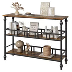 43-Inch Console Table with 3-Tier Open Shelves, Narrow Sofa Table for Entryway, Hallway and Living Room