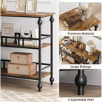 43-Inch Console Table with 3-Tier Open Shelves, Narrow Sofa Table for Entryway, Hallway and Living Room