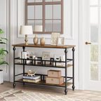 43-Inch Console Table with 3-Tier Open Shelves, Narrow Sofa Table for Entryway, Hallway and Living Room