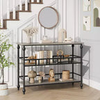 43-Inch Console Table with 3-Tier Open Shelves, Narrow Sofa Table for Entryway, Hallway and Living Room