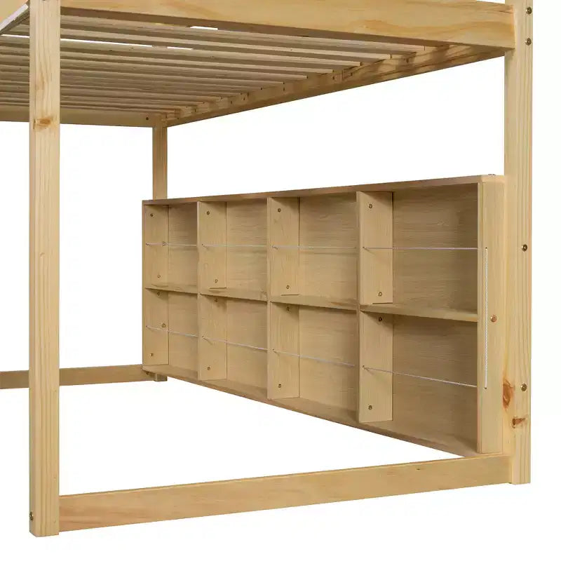Kids Loft Playhouse Bed with Slide, Tent Canopy & Built-in Storage