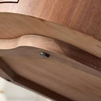 Rustic Round Coffee Table with Hidden Drawer