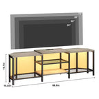 Corner TV Stand with 4 Open Storage Shelves and Power Outlet