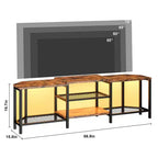 Corner TV Stand with 4 Open Storage Shelves and Power Outlet