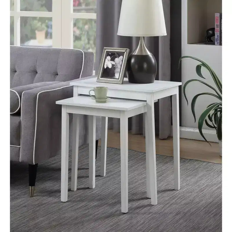 Three-Tier End Table with Storage Drawer and Open Shelves