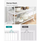 3-Tier Rolling Storage Cart with Wire Mesh Shelves and Locking Casters