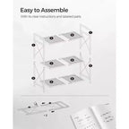 3-Tier Rolling Storage Cart with Wire Mesh Shelves and Locking Casters