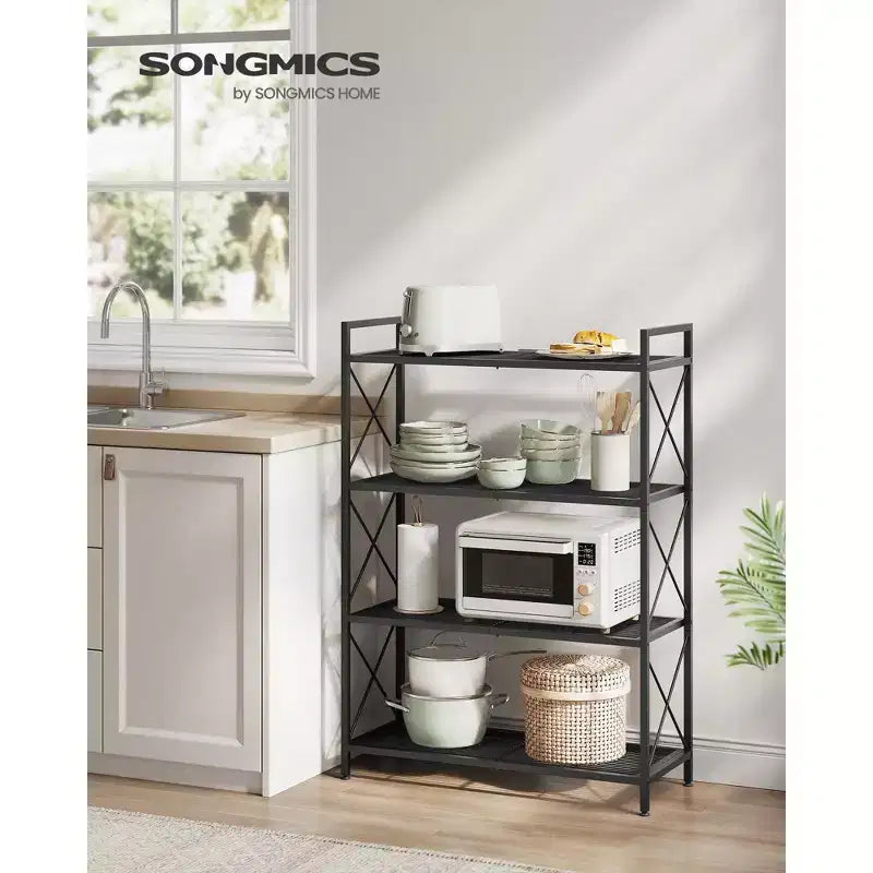 3-Tier Rolling Storage Cart with Wire Mesh Shelves and Locking Casters