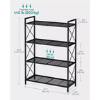 3-Tier Rolling Storage Cart with Wire Mesh Shelves and Locking Casters