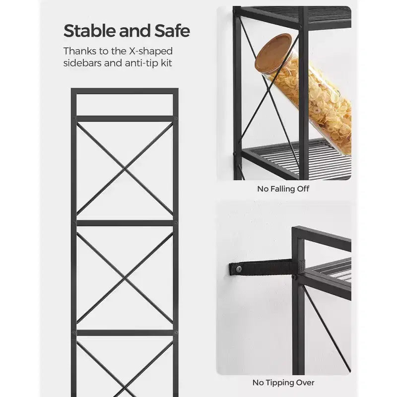 3-Tier Rolling Storage Cart with Wire Mesh Shelves and Locking Casters