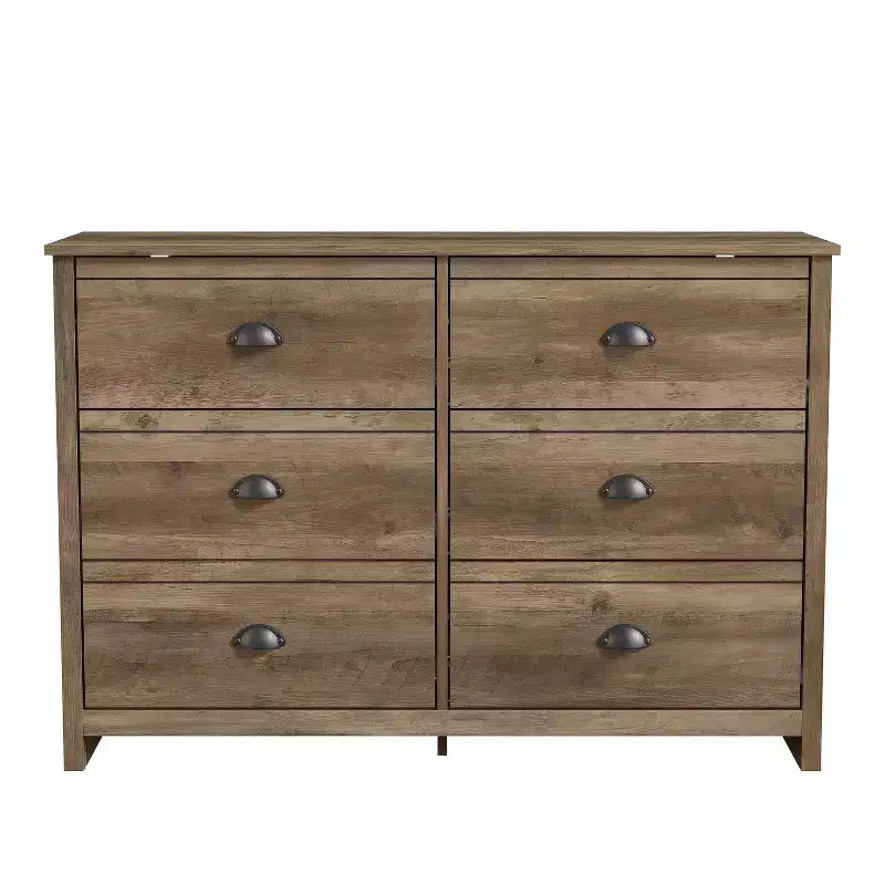 6-Drawer Dresser with Interlock System - Knotty Oak