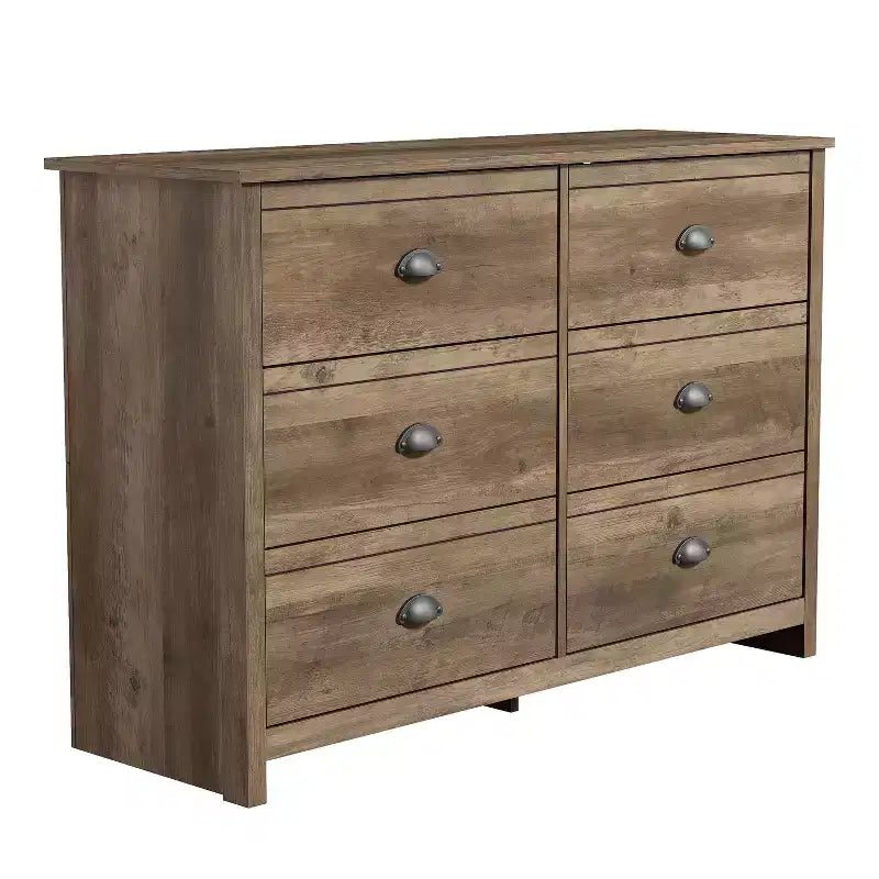 6-Drawer Dresser with Interlock System - Knotty Oak