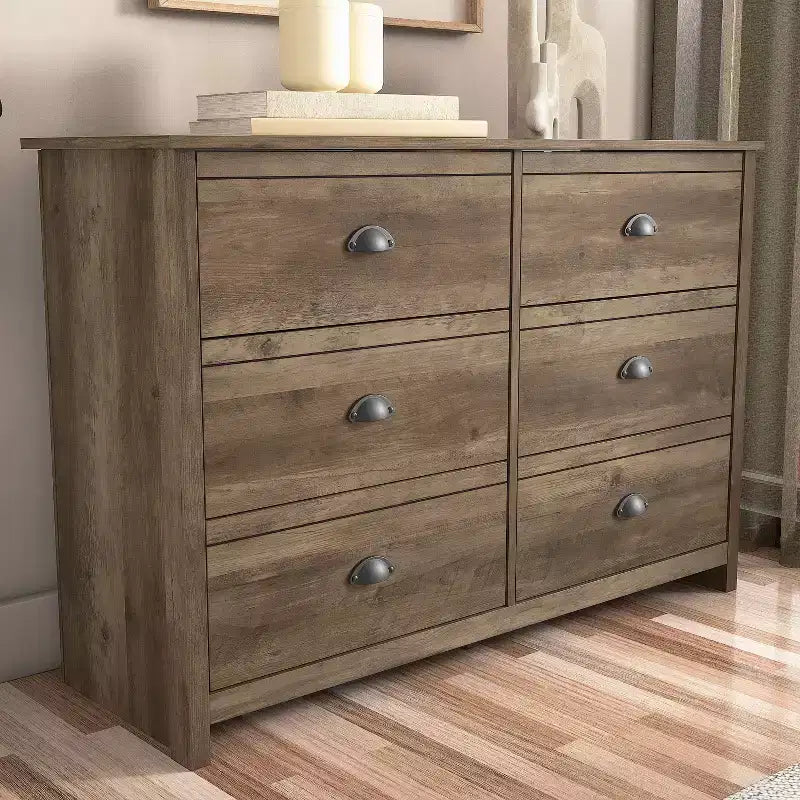 6-Drawer Dresser with Interlock System - Knotty Oak